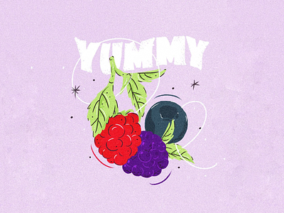 Yummy berry design fresh fruit fruits handlettering handtype illustration lettering letters type typography