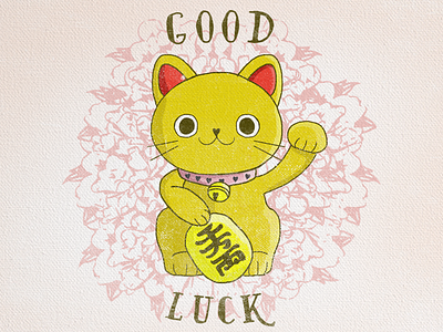 Good Luck cat design graphic handlettering handtype lettering letters type typography