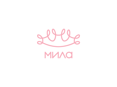 Mila baby clothes crown curly identity logo m mila princess