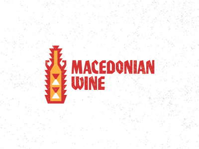 Macedonian Wine balkan bottle folk glass logo macedonia pattern traditional vino wine
