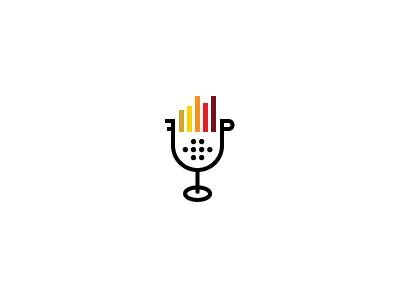fp marketing podcast analytics bars flat icon line linear marketing mic minimal podcast stats