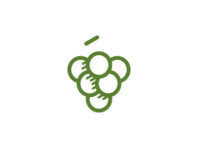 Grape food grape household line logo minimal retail symbol wholesale