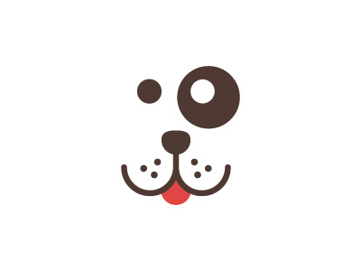Woof animal cute dog icon logo pet tongue vector woof