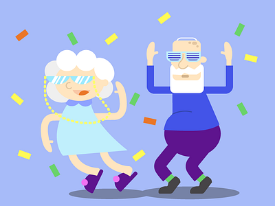 dancing grandma clipart illustrations