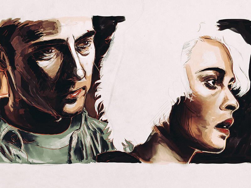 Fight Club - If I Had A Tumor I'd Name It Marla david fincher traditional digital helena bonham carter edward norton drawing sketch art chuck palahniuk marla singer painting fight club