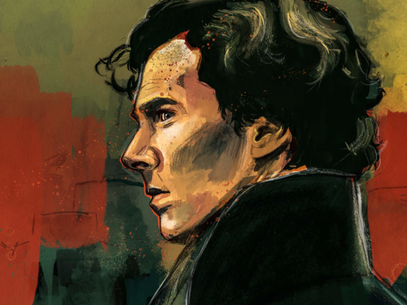 Sherlock color marvel doctor strange ink pencil dr. strange painting benedict cumberbatch bbc sherlock