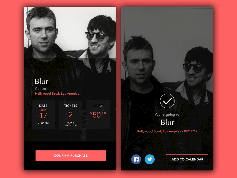 Daily UI Challenge #54: Confirmation venue design confirmation ticket music app user interface daily ui dailyui
