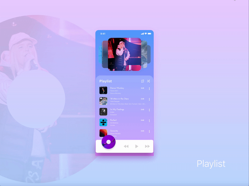 Music Playlist_Animation animation application clean color design music music app musicplayer play playlist product design ui ux