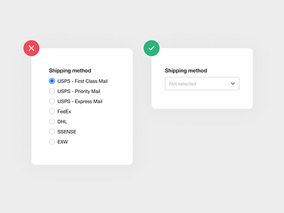 Design Tips: Radiobuttons VS Dropdown dropdown interface radiobutton ui ui designer uidesign uiux uiux design user experience user interface ux ux design ux designer