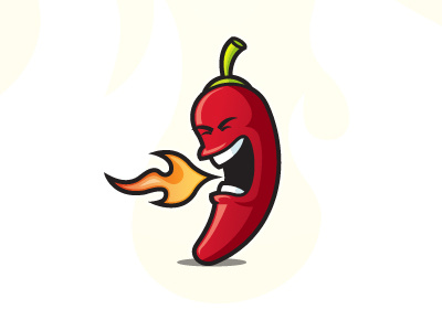 Chili Pepper angry burning chili chilli flame hot illustration logo mascot pepper red vector