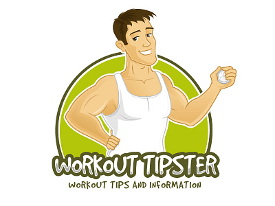 Workout Tipster cartoon fitness illustration logo vector workout