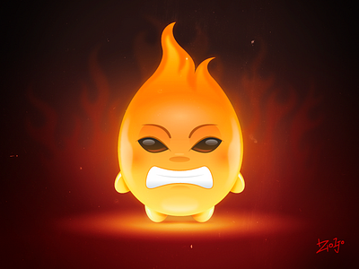 Fireball character fire fireball flame illustration mascot vector