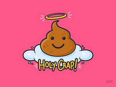 Holy Crap character crap cute design graphics holy illustration poop shit sticker