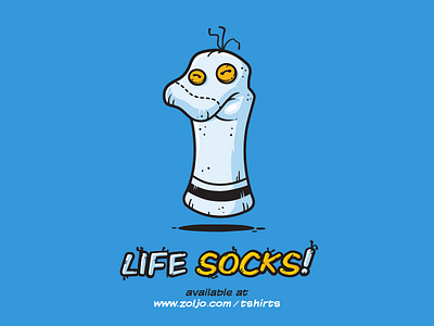 Life Socks! cartoon design illustration life socks life sucks puppet shirt socks t shirt tshirt