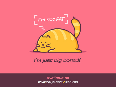 I'm not fat! cartoon cat design fat funny illustration merchandise pet tshirt