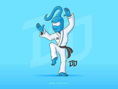 Drupal Master cms drupal fighter illustration karate master vector
