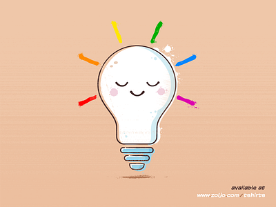 Lighten Up bulb cartoon character gay illustration lesbian lgbt light pride rainbow tshirt vector