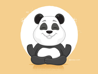 Panda Yogi animal bear cartoon cute illustration meditation panda t shirt vector yoga yogi