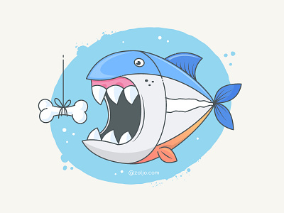 Bite animals bite drawing fish illustration piranha tshirt vector