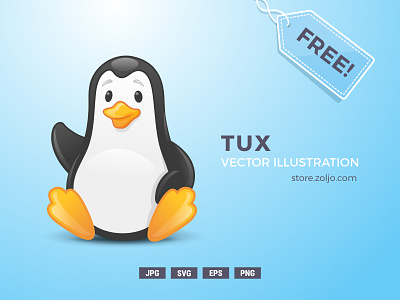 Freebie: Tux Penguin Vector animal cute free freebie illustration linux mascot penguin tux vector
