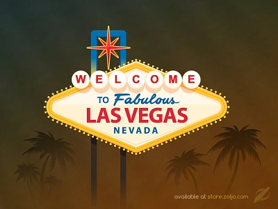 Welcome Las Vegas fabulous gamble gambling illustration las vegas sign stock vector welcome