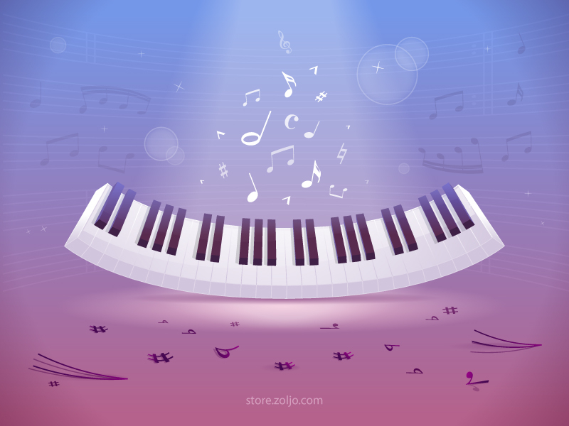 Music Background abstract background composer dreamy illustration keyboard music piano stock vector
