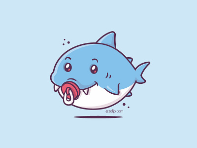 Baby Shark baby cartoon cute funny illustration kawaii shark vector