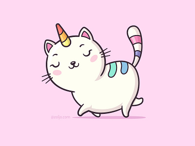 KittyCorn cartoon cat illustration kitten kitty unicorn vector