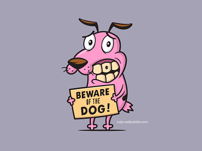 Beware Of The Dog beware of the dog cartoon character courage courage the cowardly dog dog funny illustration vector