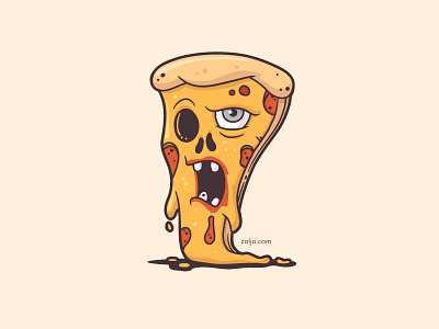 Zombie Pizza cartoon character fast food food funny illustration pizza undead vector zombie