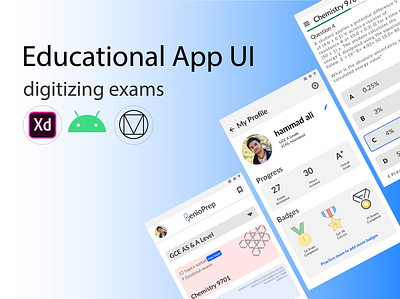GenioPrep - Education/Test App UI app branding design flat minimal typography ui ux