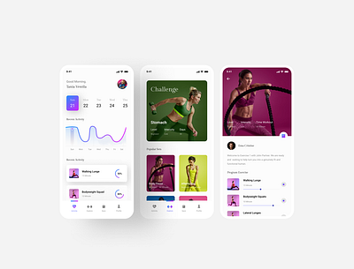 Fitness Apps app design mobiledesign typography ui uidesign ux webdesign