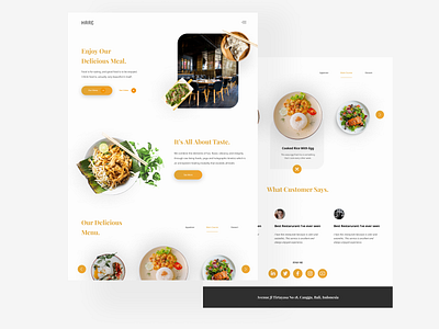 Restaurant Landing Page design mobiledesign ui userinterfacedesign web webdesign