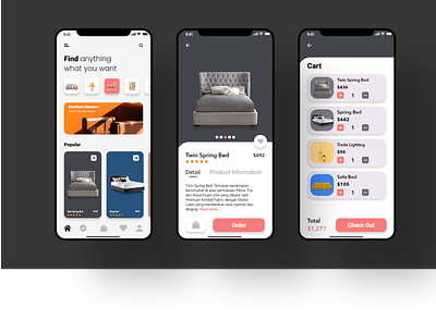 furniture app app design mobiledesign ui uidesign userinterfacedesign ux webdesign