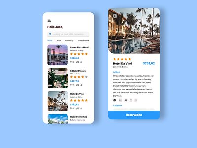 hotel animation app design mobiledesign ui uidesign userinterfacedesign ux web webdesign