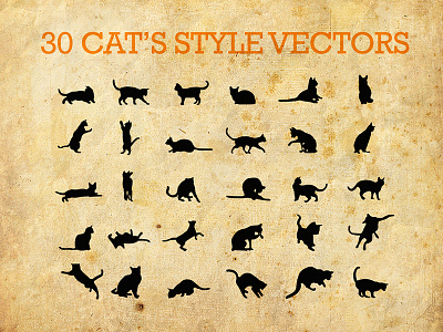 30 Cat's Style Vectors cat cute icon style vector