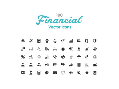 Financial Icon Set financial icon smart vector