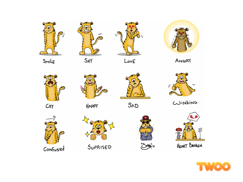 Tiger Sticker twoo sticker tiger
