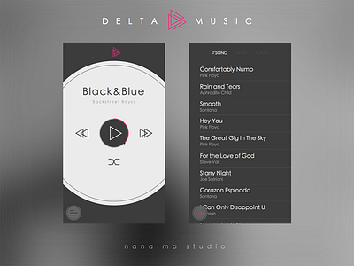 Deltamusic app design ios music simple ui