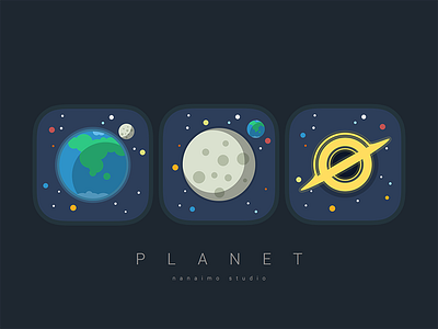 Planets icon color design flat icon interstellar ios planet