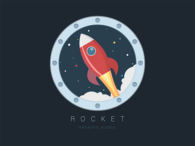 Rocket color design flat ios rocket