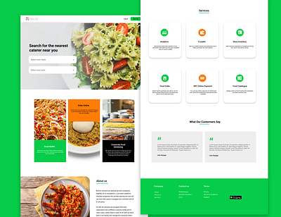 Landing page for a food vendor website design flat minimal ui ux web website