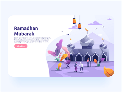 Ramadhan Mubarok - Landing Page clean clean app clean ui dribbble best shot illustration landing minimal ui uiux web website