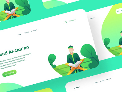 Read Al-Qur'an landing page concept by Ramadhany Creative