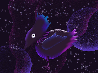 Galactic chicken design digital art illustration procreate