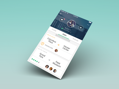 Weelio - Profile - Rides app card iphone list mobile profile ui