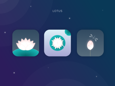 Daily UI #005 - App Icon appicon dailyui gradient icon lotus night pond ripple