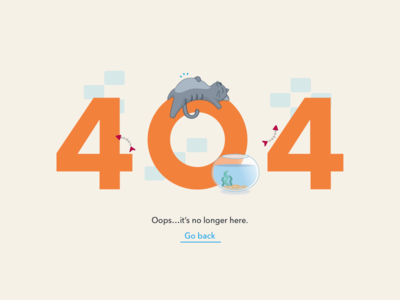 Daily UI #008 - 404 Page 404 404 page cat dailyui error fish bowl illustration