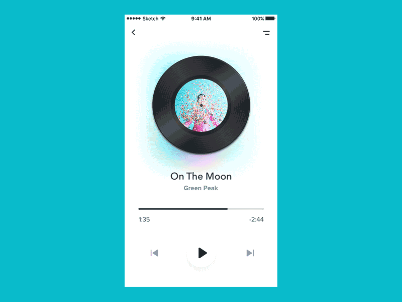 Animation for "Daily UI #009 - Music Player" animation dailyui disk gif music music player record vinyl
