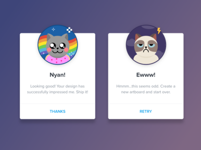 Daily UI #011 - Flash Messages cat dailyui error grumpy illustration message nyan success